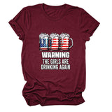 Warning the girls are stylish casual print short sleeves