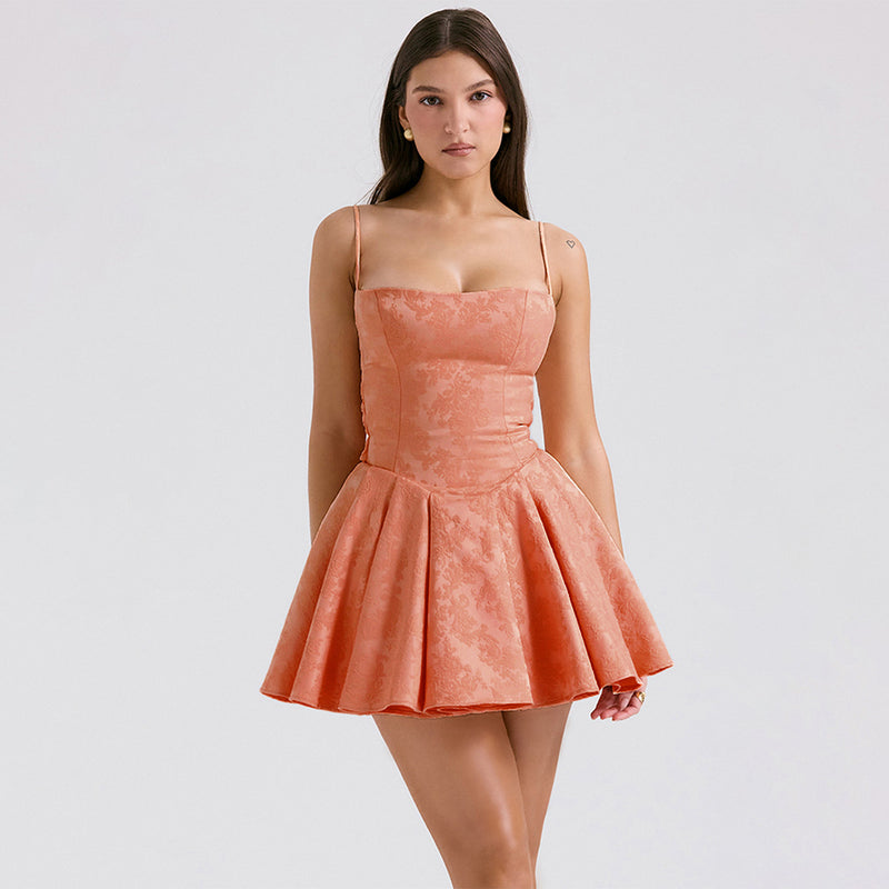 Women Dresses Vintage Bow Backless Princess Dress Sexy Sling Dress (Lbk0409)