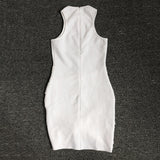 Women's Evening Dress round Neck Sleeveless Voile Slim Dress Bandage One-Piece Dress