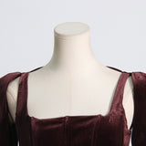 Women Dresses Spring Retro Spaghetti Straps Dress Long Dress (Qymy0409)