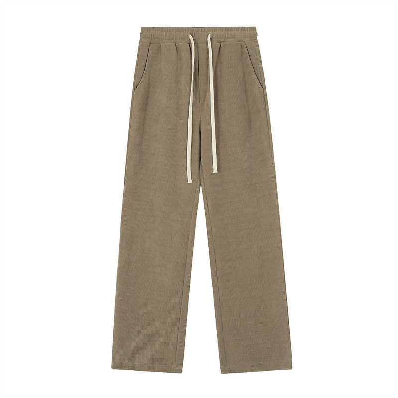 Men Sweatpants Simple Casual Pants Men's Loose Trousers Elastic Waist Sports Straight Pants