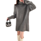Women Knitwear Autumn and Winter Turtleneck Mid-Length Sweater