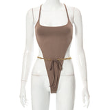 Women Jumpsuit Spring and Summer Sexy Slim Women's Sleeveless Jumpsuit Top