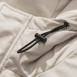 Unisex Winter Cotton Coat Pocket Decorative Hooded Cotton-Padded Coat Vintage Outdoor Work Clothes Cotton-Padded Coat