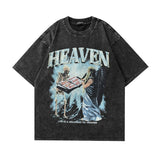 Men T Shirt Retro Fashion Brand Skull Flame Print T-shirt