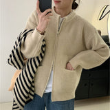 Women Knitwear Autumn and Winter round Neck Sweater Loose Knitted Cardigan