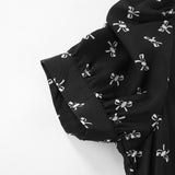 Women Dress Spring and Summer Elegant Print Puff Sleeve Dress