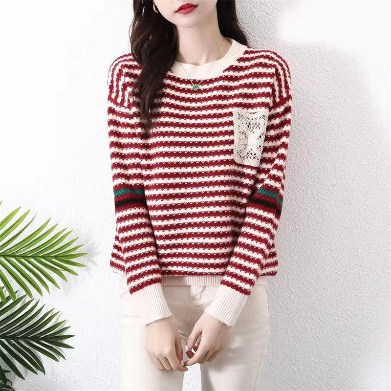 Women Knitwear Autumn Striped Sweater Sweater