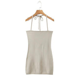 Women Sweater Knitwear Knitting Suit Sexy Sling Dress Ripped Sweater Two-Piece Set