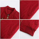 Women's Trench Coat Spring and Autumn Bomber Jacket Women's Zipper Decorations Rib-Knit Cuff Quilted Women's Jacket