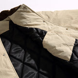 Unisex Winter Cotton Coat Three-Dimensional Pocket Decoration Loose Cotton Coat Vintage Corduroy Lapel Cotton-Padded Jacket