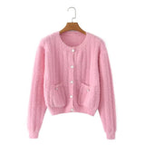 Women Sweater Knitwear Autumn Single-Breasted Short Knitted Cardigan Sweater