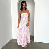 Women Dresses Summer Printing Slim Fit Long Dress Sexy Vacation Dress