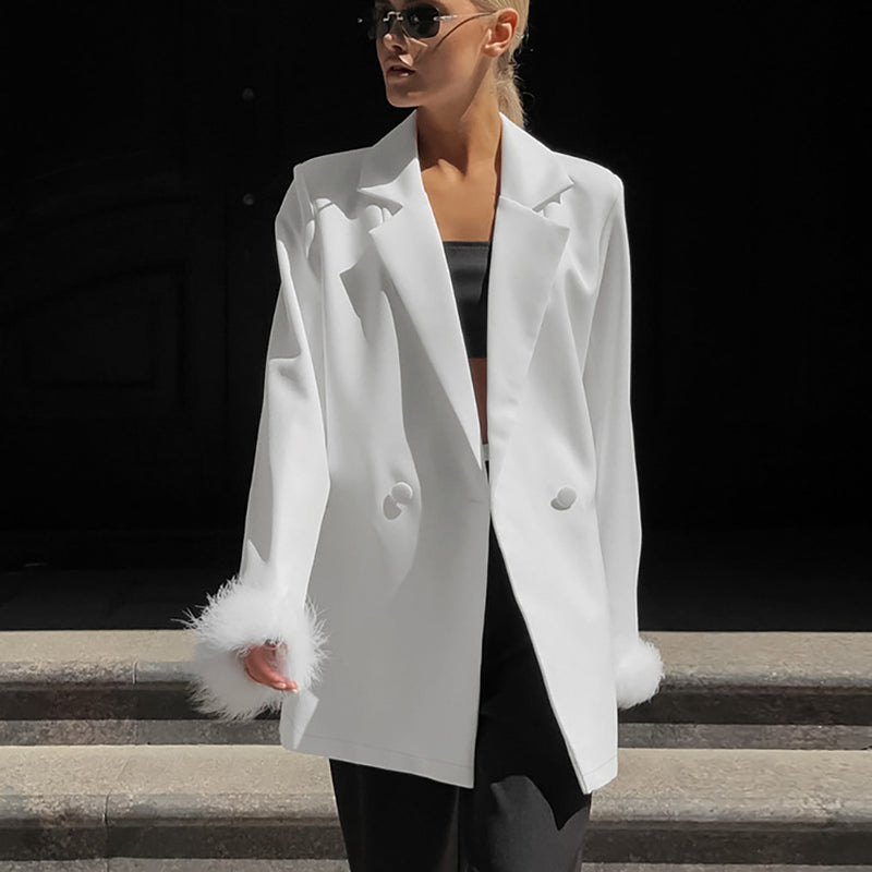 Women Trench Coat Blazer Casual Autumn Winter Coat