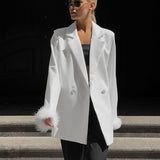 Women Trench Coat Blazer Casual Autumn Winter Coat