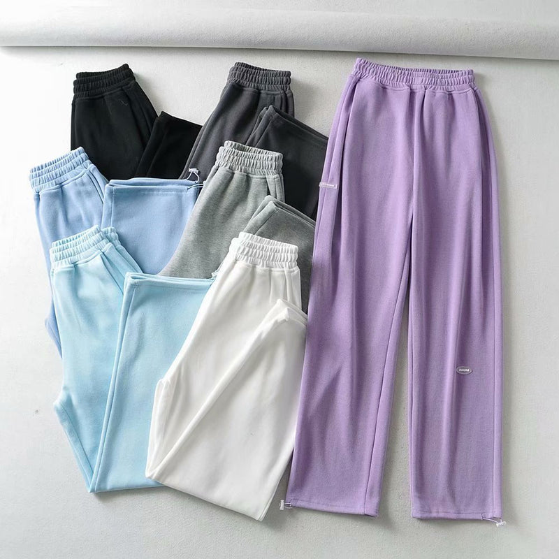 Women Sweatpants Loose Tappered Spring and Autumn Straight Wide Leg Pants