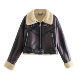 Women Jacket Autumn and Winter Lamb Wool Coat Motorcycle Clothing Jacket