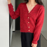 Women Cardigan Sweater Cardigan Coat Wool Button Coat Spring Y950