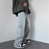 Men Jeans Straight Loose Wide-Leg Pants