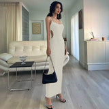Women Dresses Winter Sexy Backless Cutout Sling Dress