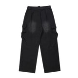 Women Pants Ripped Multi-Pocket Jeans Hip Hop Washed Straight Loose-Fitting Wide-Leg Trousers