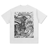Mens Vintage Rock Band T-Shirt NIRVANA METALLICA Printed Short Sleeve T-Shirt Summer Top