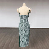 Women's Evening Dress Slim Fit Bandage One-Piece Dress Sling High Slit Dress