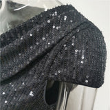 Women's Evening Gown Sexy Casual Vintage Ruffled Sheath Sequins Dress