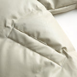 Unisex Winter Cotton Coat PU Leather Coat Stand Collar Leather Cotton-Padded Jacket