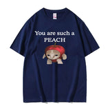 Funny Apple Cat Meme T-Shirt You Are Such A Peach Print