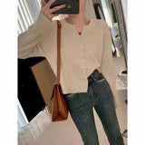 Women Knitwear Autumn Winter Retro round Neck Sweaters Cardigan