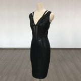 Women's Evening Dress Amazon Hot Sling Bronzing Dress European and American Tight Sexy Bandage Dress Skirt High-End Stretch Fabric (Ady0415)
