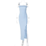 Women Dresses Autumn Sexy Slim Fit Slit Sling Dress