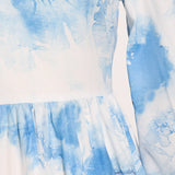 Women Dresses Summer Stand Collar Tie-Dye Dress (Qymy0409)