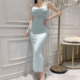 Women Dresses Suspender Dress Slit Sheath Skirt Vest Dress