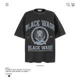 American vintage street T-shirt pure cotton retro men's and women's summer loose half sleeves