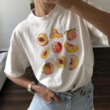 Cute Cottagecore Aesthetic T-Shirts Vintage Peaches Printed