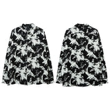 Unisex Vintage Shirt Long Sleeve Drape Printed Shirt