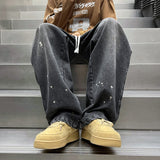 Men Jeans Hiphop Pants Vintage Jeans Men's Loose Straight Oversize Wide Leg Pants
