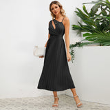 Women Date Dress Summer Slim-Fit Pleated Skirt
