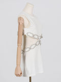 Women Dresses Sexy round Neck Sleeveless Hollow Dress (Qymy0409)