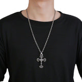 Chrome Hearts Necklace Vintage Cross Flame Bullet Pendant Men's and Women's