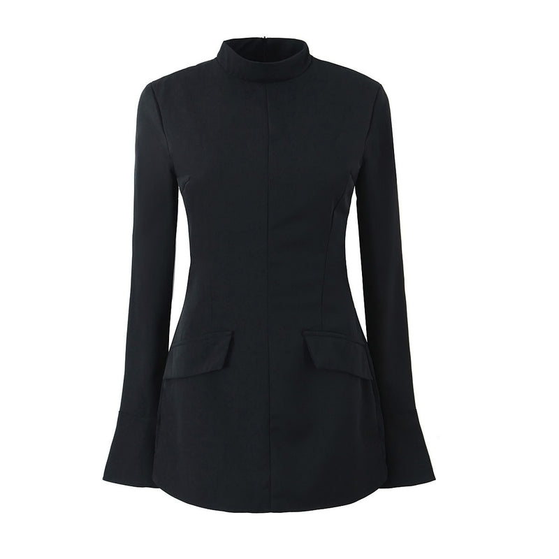 Women Dresses Spring/Summer Sheath Slim-Fit Long Sleeve Dress Bell Sleeve Skirt (Xds0414)