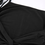 Women Dresses Black Slip Dress Long Dress (Bla0420)