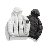 Unisex Winter Cotton Coat Zipper Decorations Hooded Cotton Coat Vintage Loose and Warm Cotton Coat