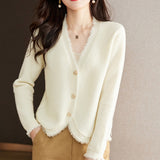 Women Knitwear Autumn Tassel Sweater Loose Knitted Cardigan