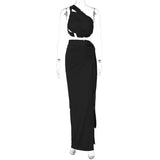 Women Dresses Autumn Sexy Backless Slim Fit Split Skirt Suit