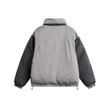 Unisex Coat Retro Contrast Color Thickened Cotton Padded Coat
