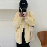 Women Knitwear Fall/Winter V-neck Sweater Coat Loose Knitted Cardigan