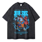 2024Portgas D Ace T-shirts Vintage Washed Anime T Shirt